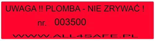 Plomby OPEN/VOID NR 80x15mm 100 szt.